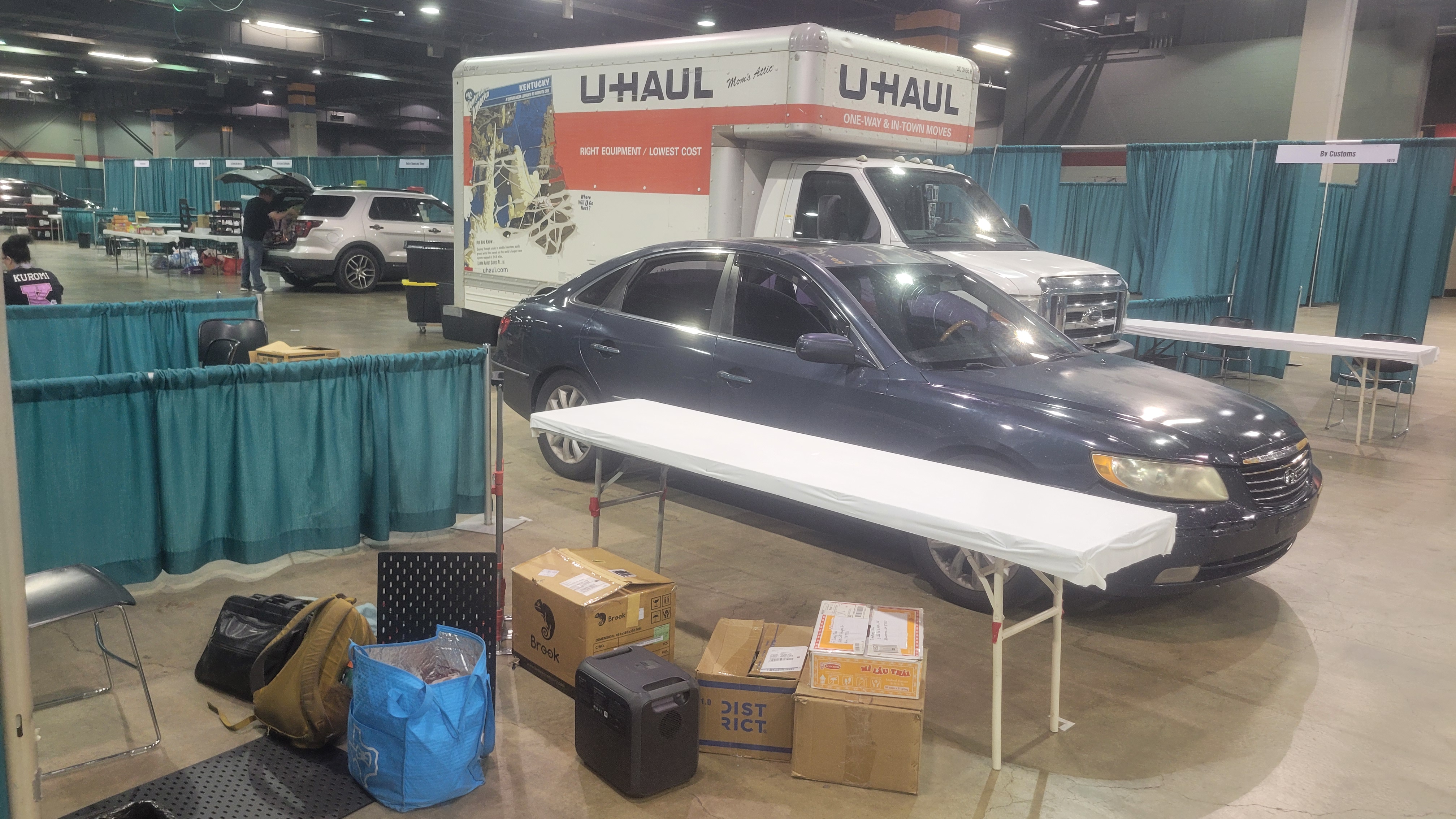 Here's a photo of my booth and my car. I was in the process of breaking down